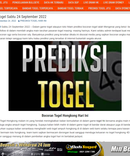 Prediksi Togel Jitu Hari Ini