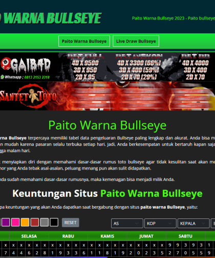 paito warna bullseye